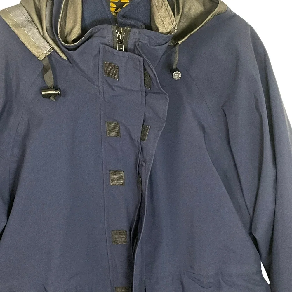 Propper L Made in‎ USA Navy Blue Gore-Tex Hooded Tactical Jacket Removable Liner
